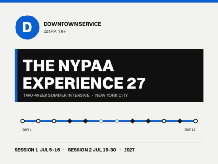 The NYPAA Experience 27 - Downtown Service, ages 18 and up, two-week summer performing arts intensive in New York City